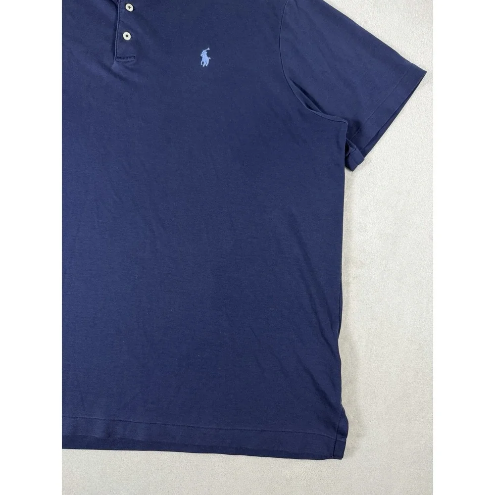 Polo Ralph Lauren Polo Shirt Mens XL Navy Blue Classic Fit Cotton Small Pony